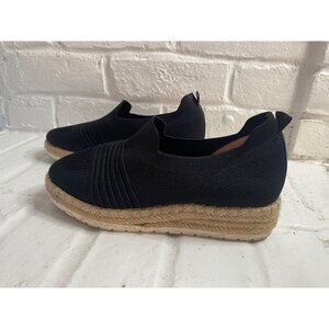 Adrienne Vittadini Sport AV Niko Black Knit Espadrilles Sz 7.5M
